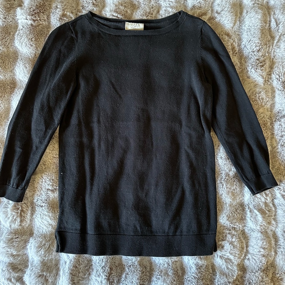 Loft Lightweight Black Sweater- Size XS